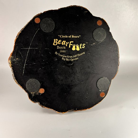 Vtg Circle Of Bears Bear Foots Jeff Fleming Big Sky Carvers Votive Candle Holder - Picture 13 of 16